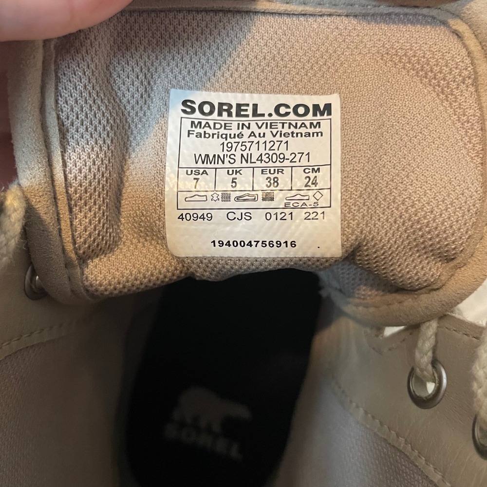 Sorel Kinetic Breakthru Caribou Womens Tan Suede Mesh Boots NL4309-271 Size 7 - Picture 8 of 10